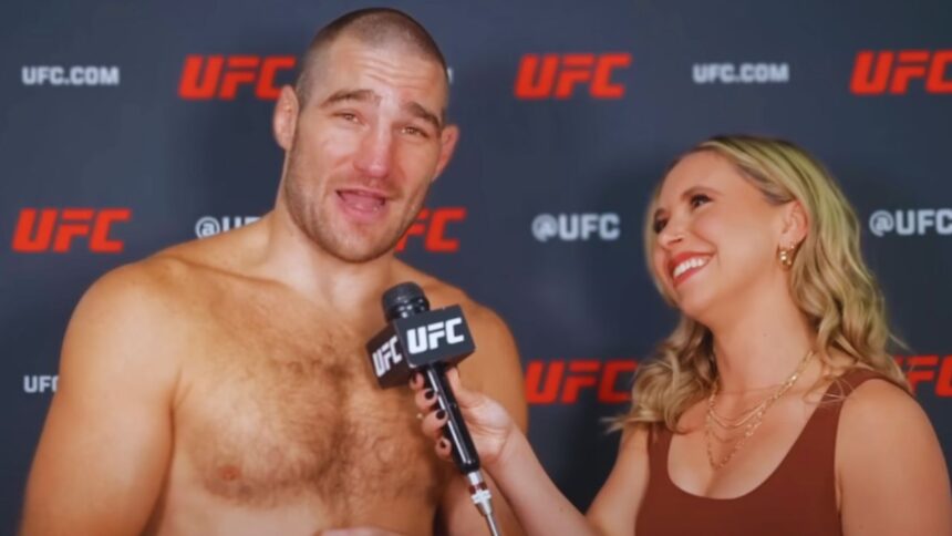 Sean Strickland giving interview