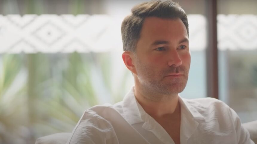 "Eddie Hearn's Shocking Mishap: Head Split Open in Celebration Gone Wrong!"