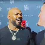 Watch Tom Aspinall, Jon Jones come face-to-face for first time: ‘Are we going to do this?’