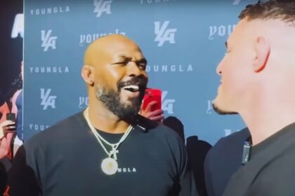 Watch Tom Aspinall, Jon Jones come face-to-face for first time: ‘Are we going to do this?’